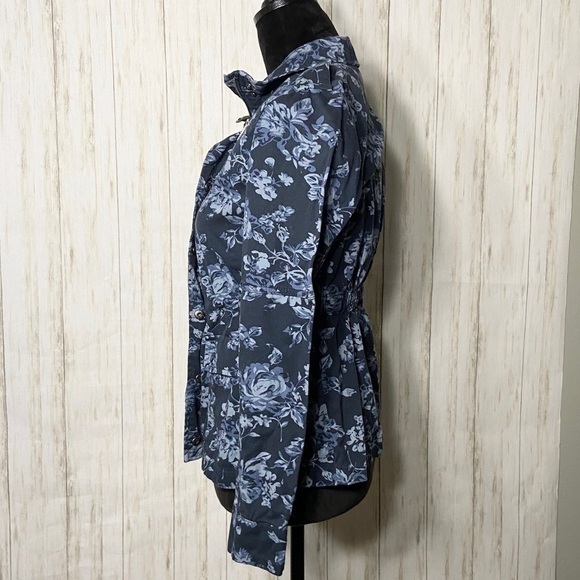 MIAMI Francesca’s Collection floral Anorak blue jacket size small - Picture 3 of 8